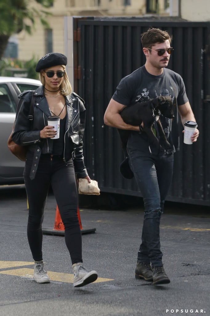 Zac Efron and Sami Miro With Their Adopted Puppy