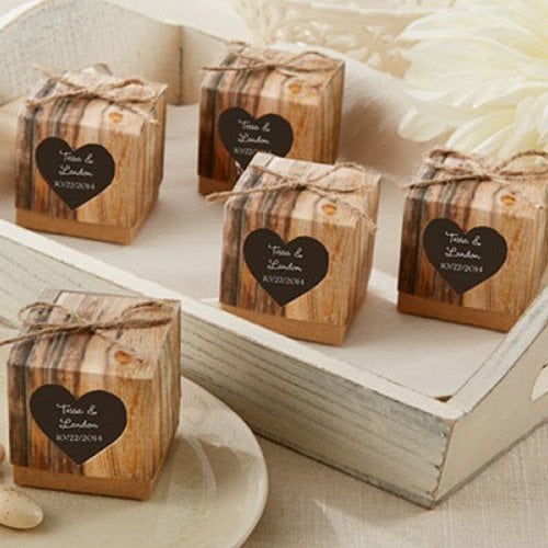 Personalized Rustic Heart Favor Boxes