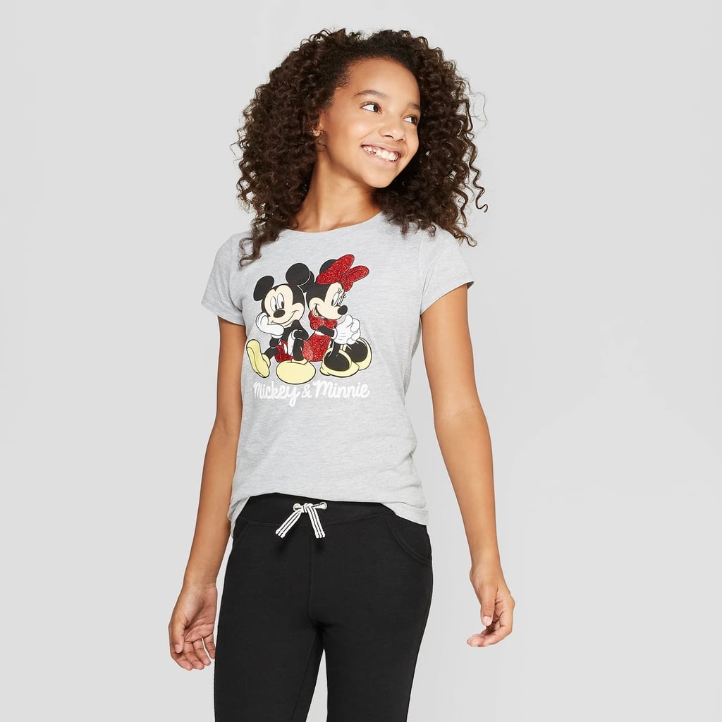 Girls' Disney Mickey & Minnie Graphic Short Sleeve T-Shirt | Target ...