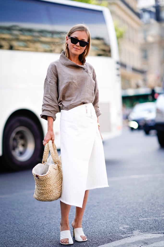 The basket tote gives basically any outfit distinctly Summery vibes.