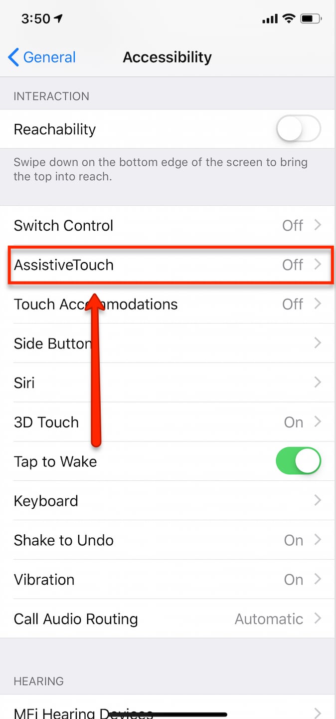 Open AssistiveTouch