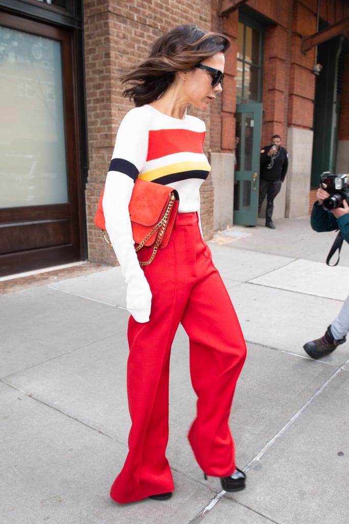 Victoria Beckham's Red Trousers November 2018