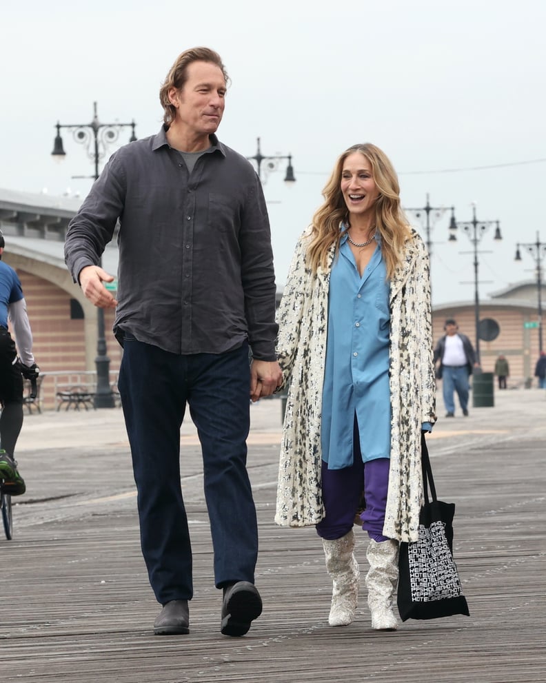 Pictures of Sarah Jessica Parker and John Corbett as Carrie and Aidan in "And Just Like That"