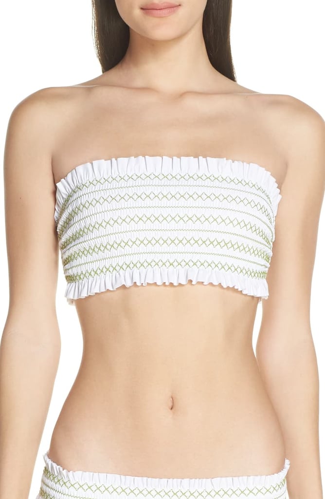 Tory Burch Costa Smocked Hipster Bikini Top and Bottoms | Smocked Swimsuits  Are Flattering, Sexy, and a Top 2019 Swimwear Trend — Do You Have 1? |  POPSUGAR Fashion Photo 8