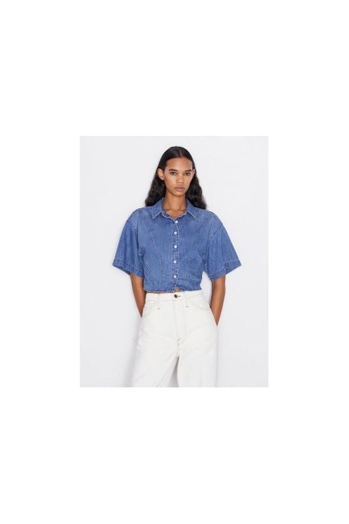 Frame Denim Women's Seam Detail Shirt in Blue