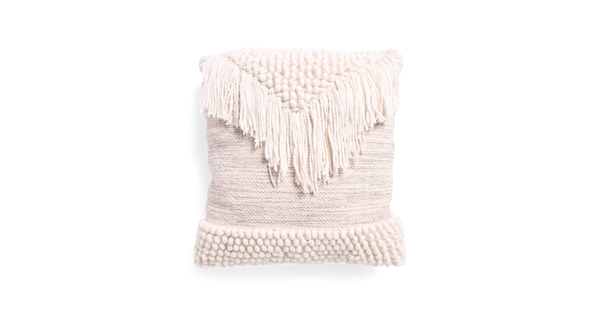 Fringe and Loop Woven Pillow Best TJ Maxx Decor Under 50 POPSUGAR