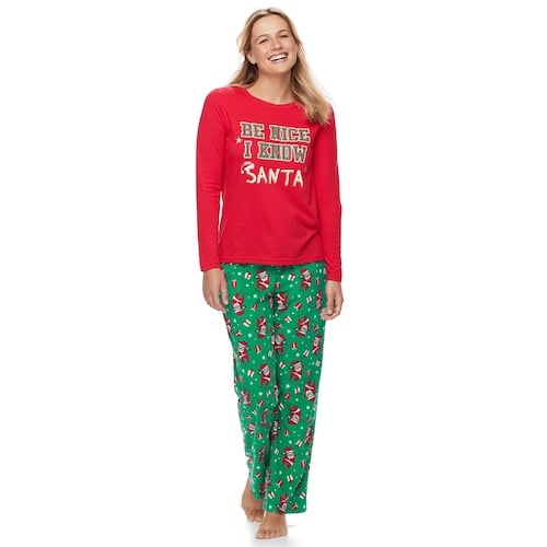 Jammies For Your Families Be Nice I Know Santa Pajama Set