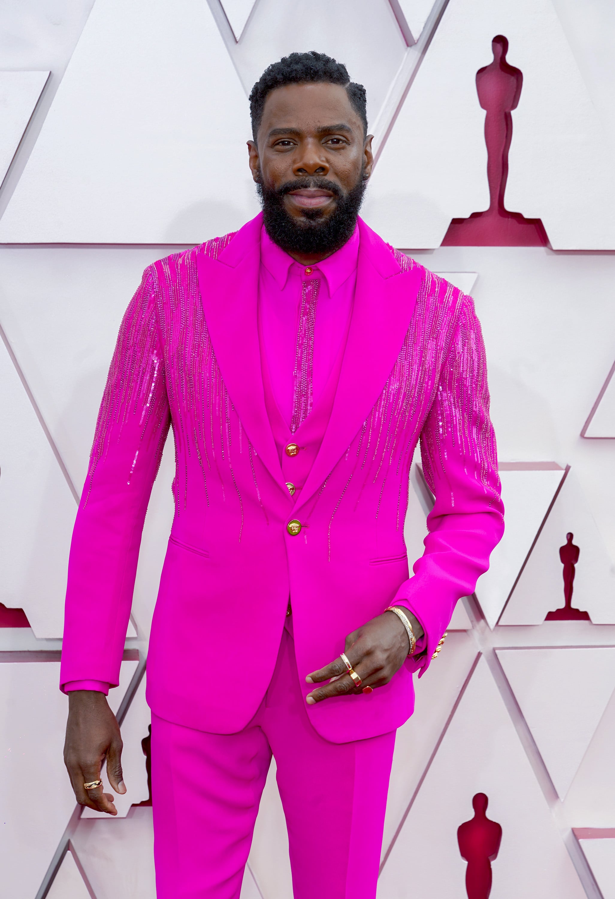 Colman Domingo's Pink Versace Suit at the Oscars 2021