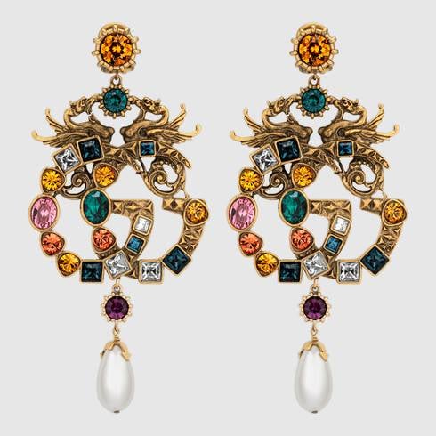 Gucci Crystal Double G Earrings