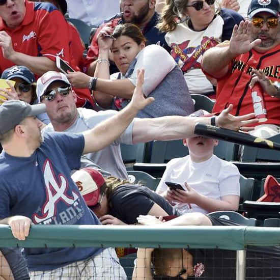 Fan Saves Boy From Flying Bat at Spring Training