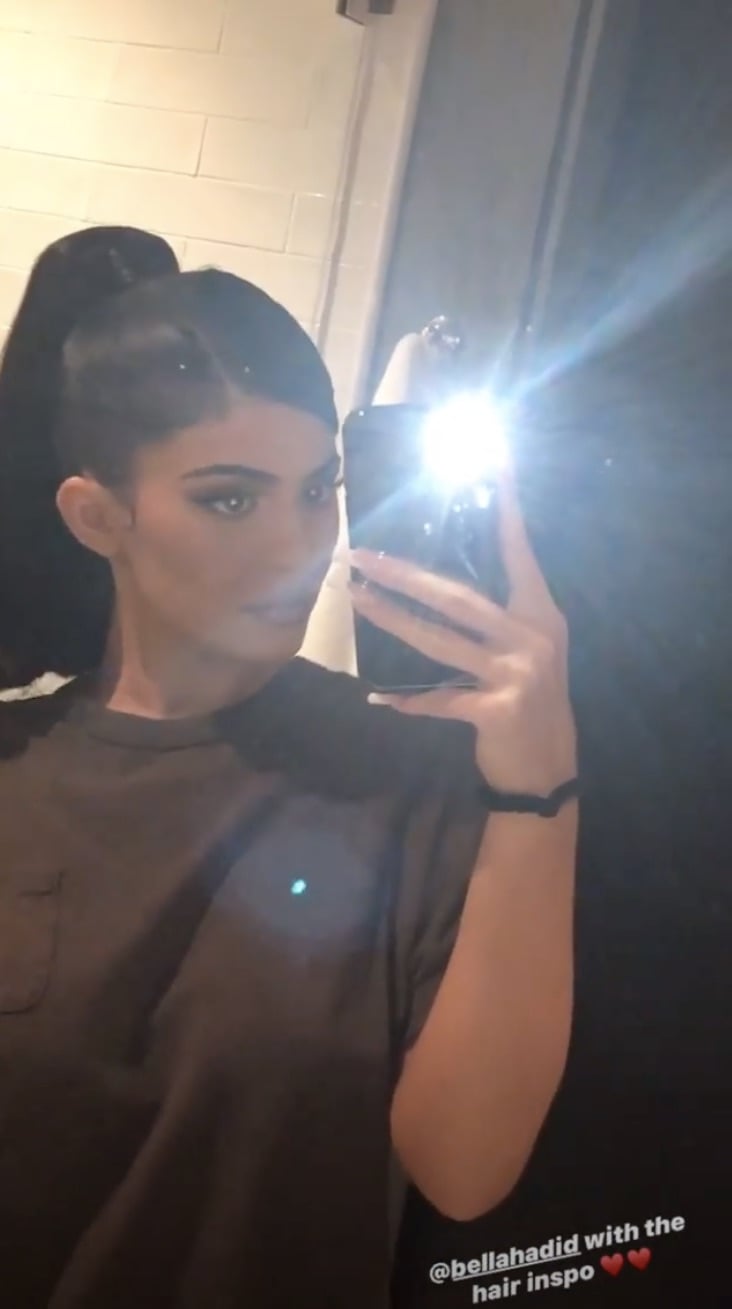 Kylie Jenner Recreated Bella Hadid S Ponytail Popsugar Beauty