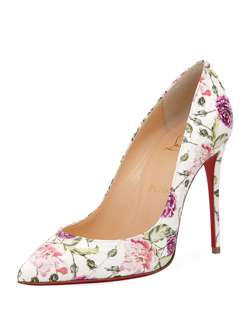 Christian Louboutin Pigalle Follies Floral-Print Red Sole Pump