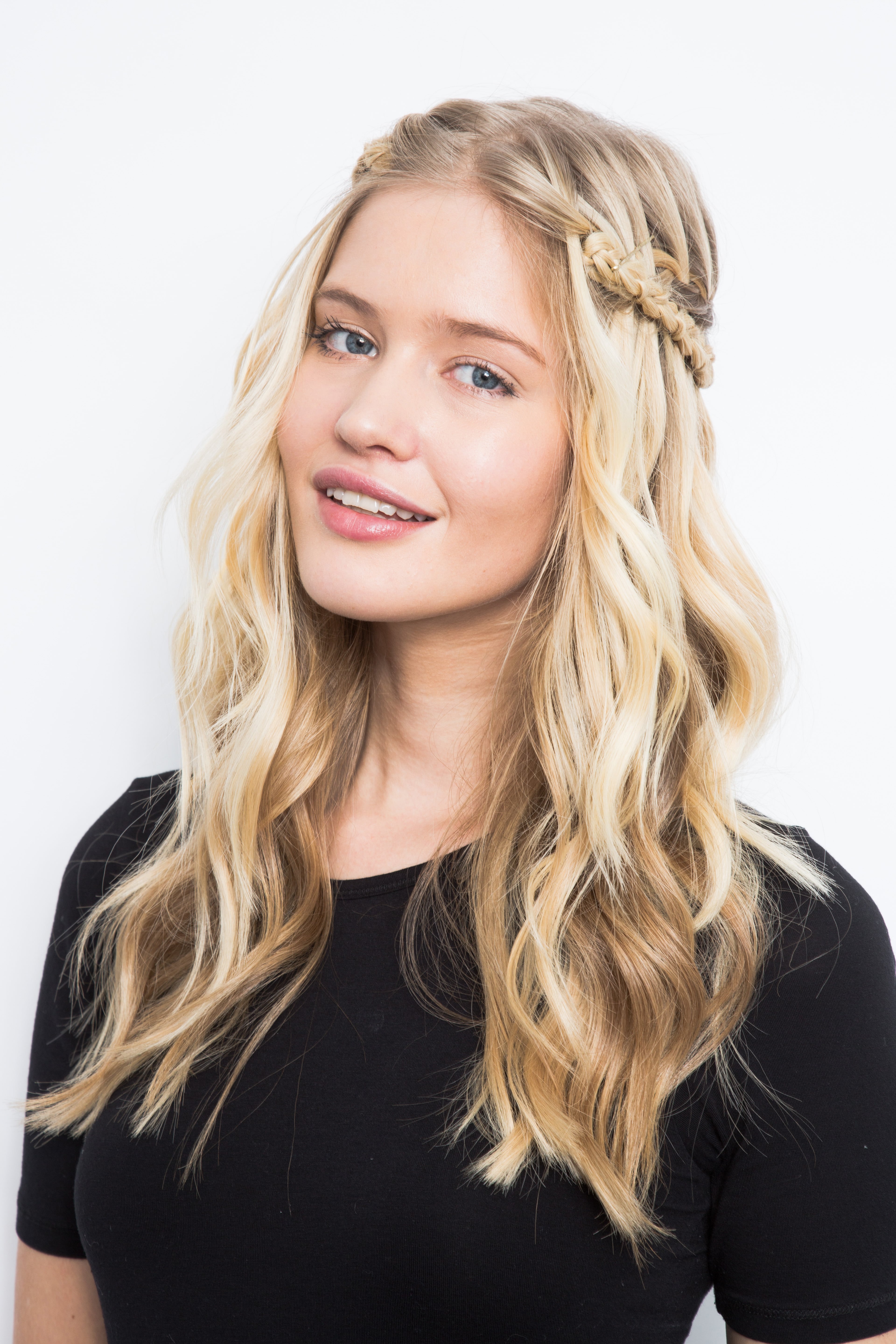 Cascade Braid With Curls