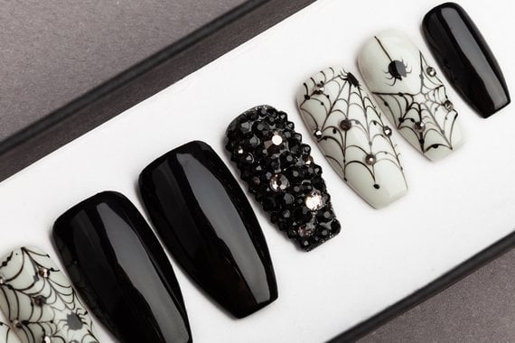 Spiders & Webs Halloween Press On Nails