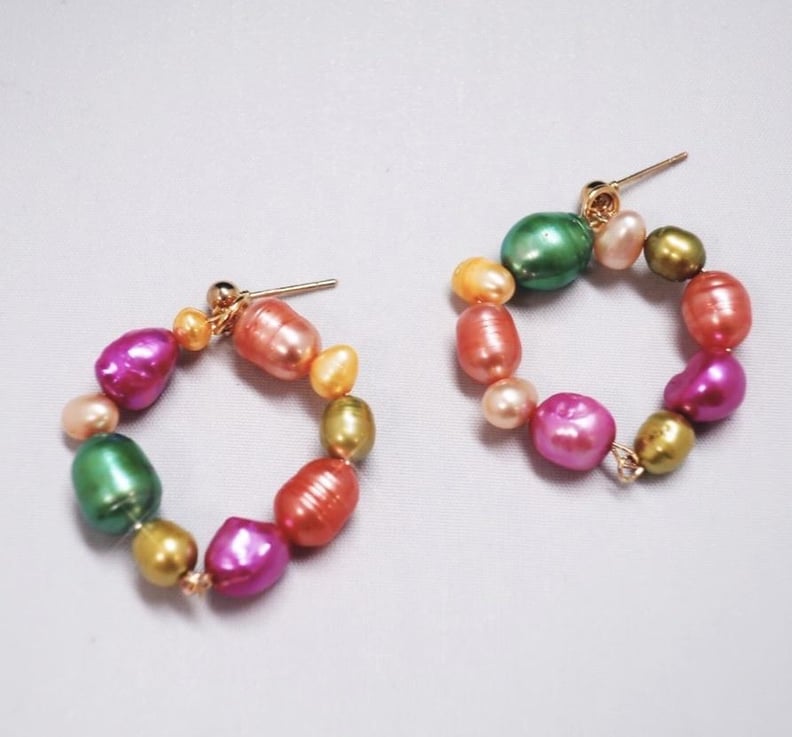 Choked by a Thread Candy Pearl Knot Hoops