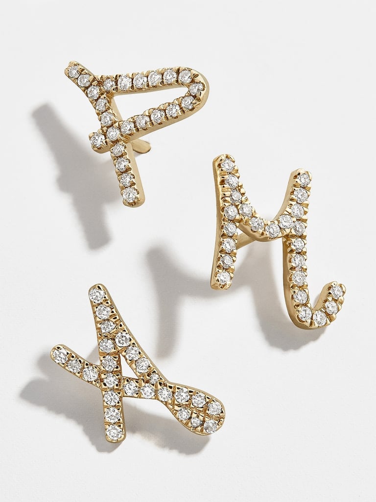 Baublebar Diamond Graffiti Initial Single Stud Earring