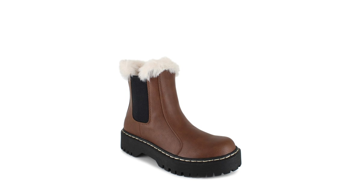 portland fur trim chelsea boot