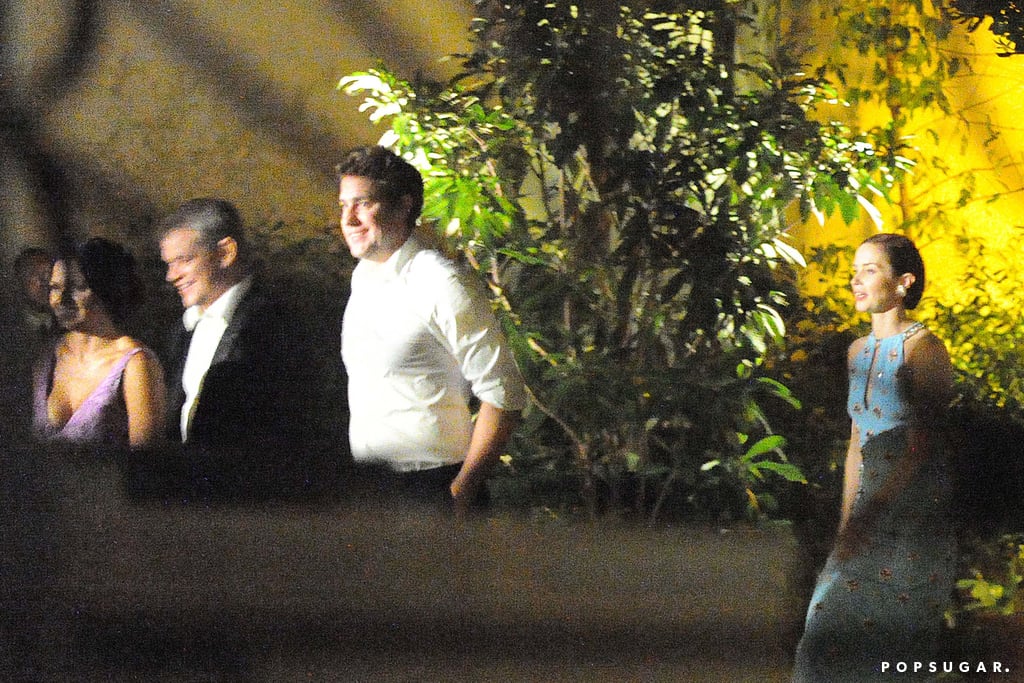 John Krasinski and Matt Damon walked with their wives, Emily Blunt and Luciana.