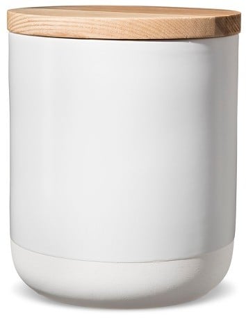 Threshold Glazed Canister with Wood Lid 32oz Stoneware White | Cheap ...