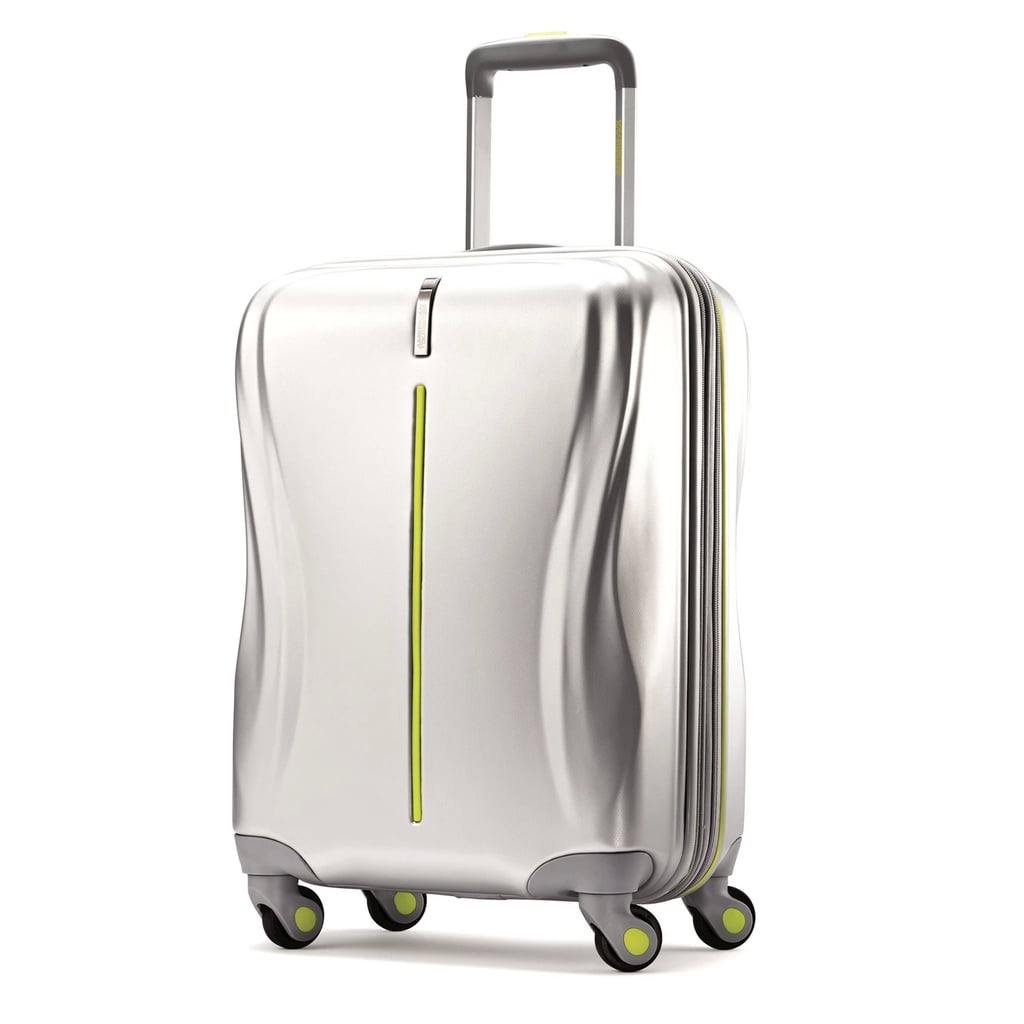 silver carry on suitcase