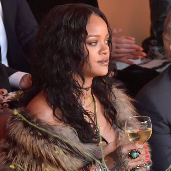 Rihanna Drinking Wine at Dior Fashion Show May 2017