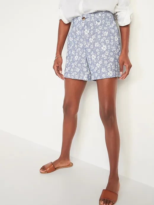 Old Navy High-Waisted Floral-Print Linen-Blend Everyday Shorts — 5-Inch Inseam