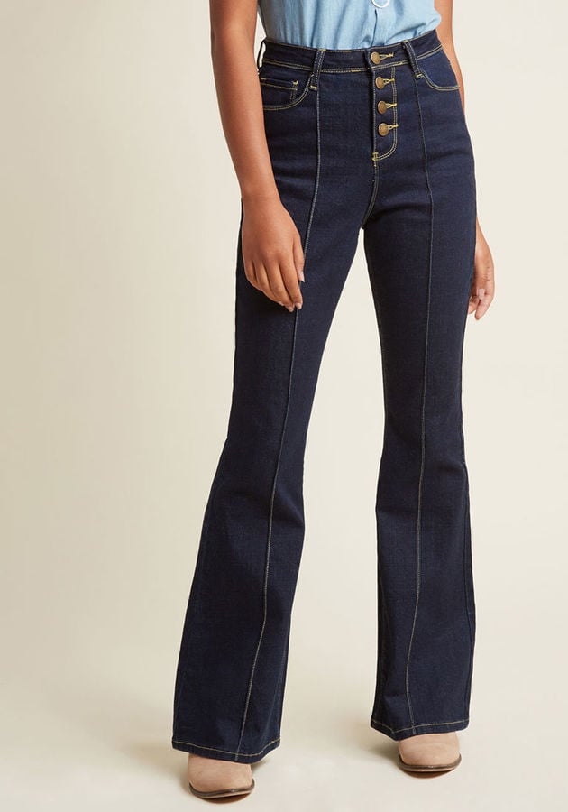 ModCloth Button Fly Flare Jeans