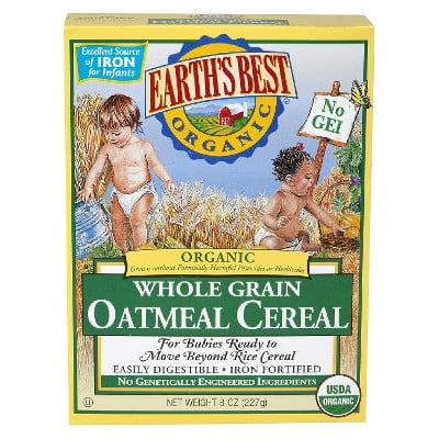 Earth's Best Organic Whole Grain Baby Oatmeal Cereal