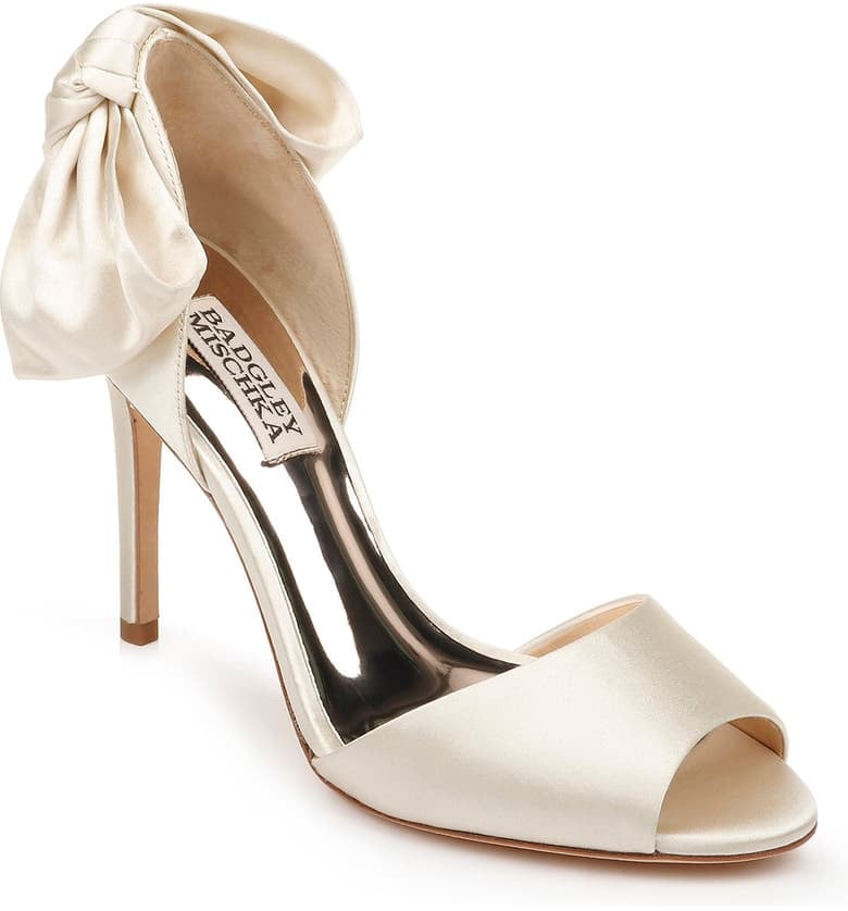 Badgley Mischka Eugenie Bow d'Orsay Peep Toe Pump | Hailey Baldwin's ...