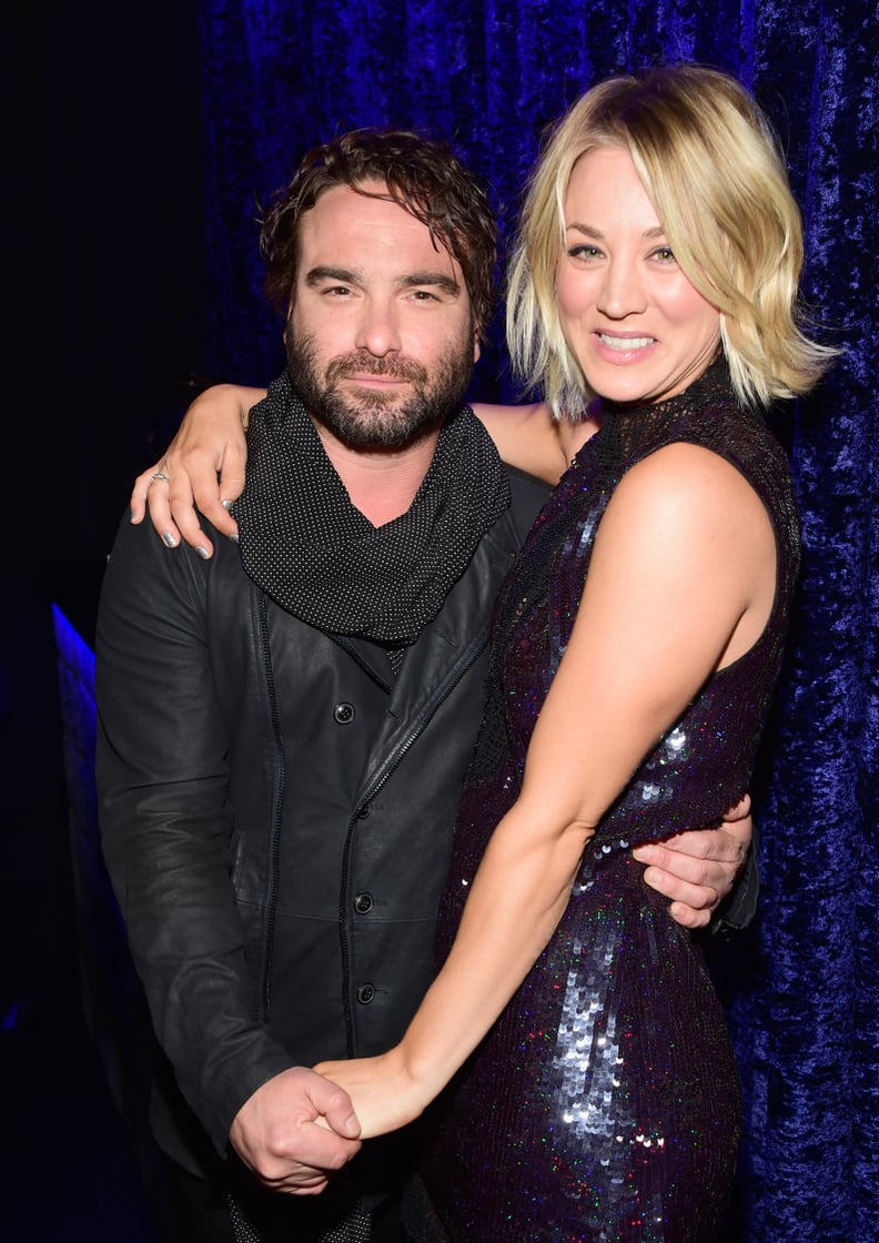 Kaley Cuoco cuddled up with her Big Bang Theory costar (and ex-boyfriend) Johnny Galecki.