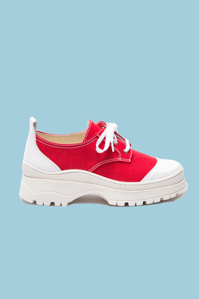 Nicole Saldaña Jesse Sneakers in Tomato Red Canvas