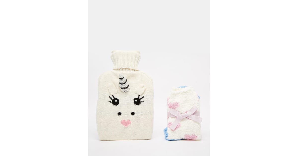 Asos Holidays Unicorn Hot Water Bottle and Cozy Socks Set 45 Unicorn