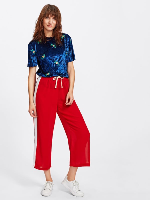 Shein Side Striped Drawstring Pants