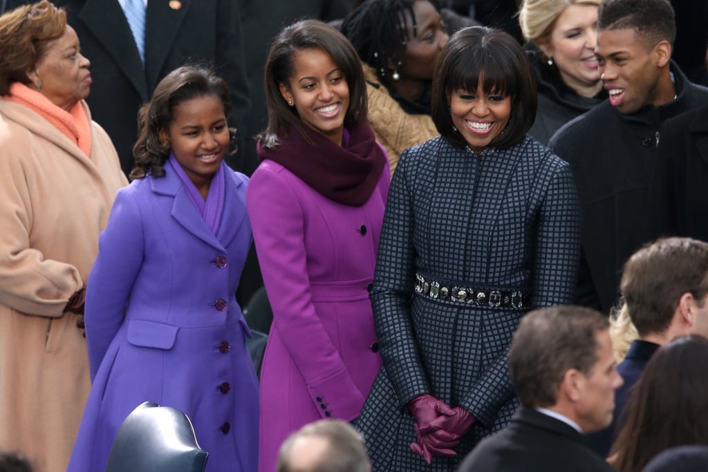 The Obama ladies wore their prettiest coats for dad's second inauguration.