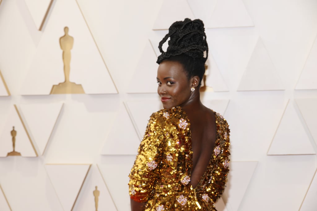 Lupita Nyong'o's Gold Fringe Prada Dress at the 2022 Oscars