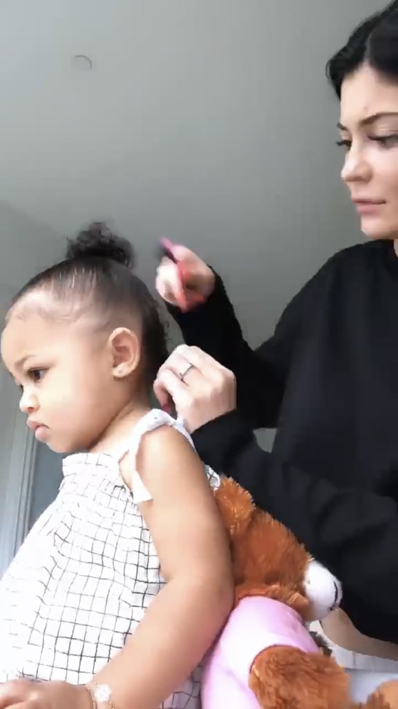 Kylie Jenner Does Stormi's Hair