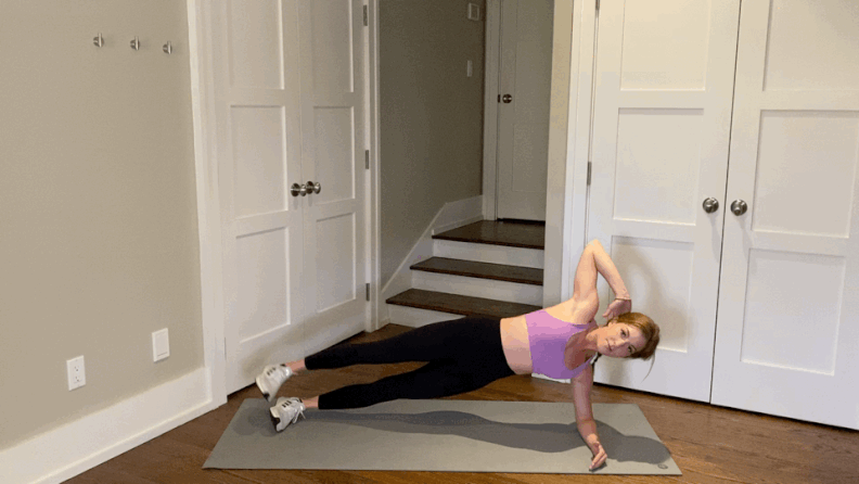 Lower-Body Circuit, Exercise 3: Forearm Side Plank With Abduction