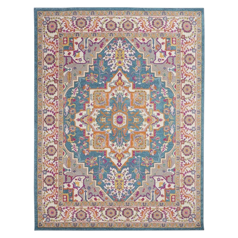 Nourison Passion Bohemian Teal Multicolor 9'x12' Area Rug