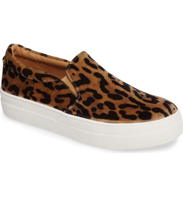 leopard platform slip on sneakers