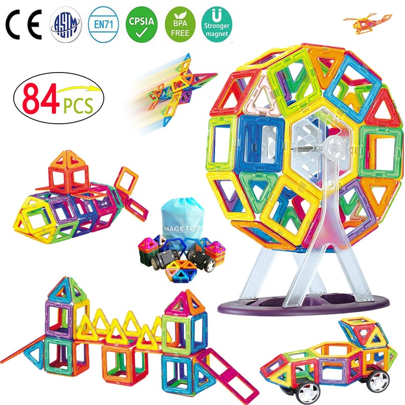 MAGETOYS Magnetic Blocks Building Tiles Stacking Blocks 