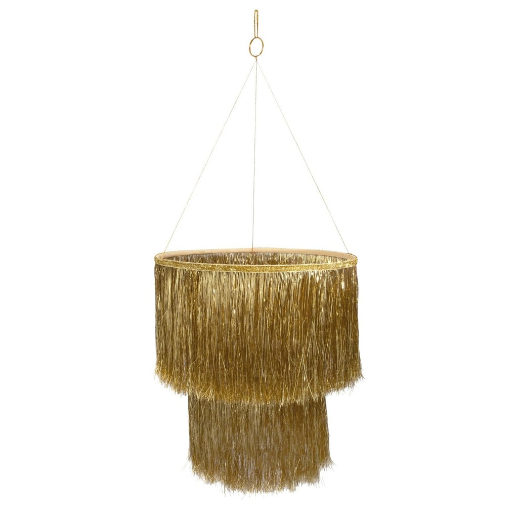 A Glitzy Piece: Meri Meri Gold Tinsel Chandelier