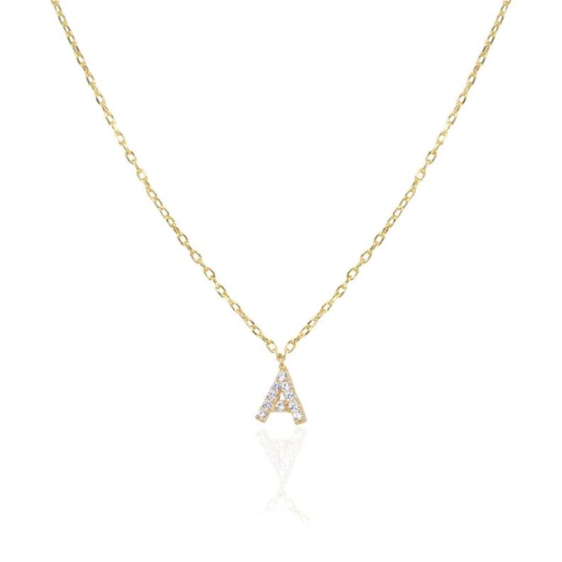 Melinda Maria A-Z Itty Bitty Pave Letter Necklace