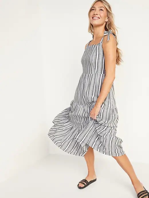 Old Navy Fit and Flare Sleeveless Striped Maxi Dress Best Sundresses