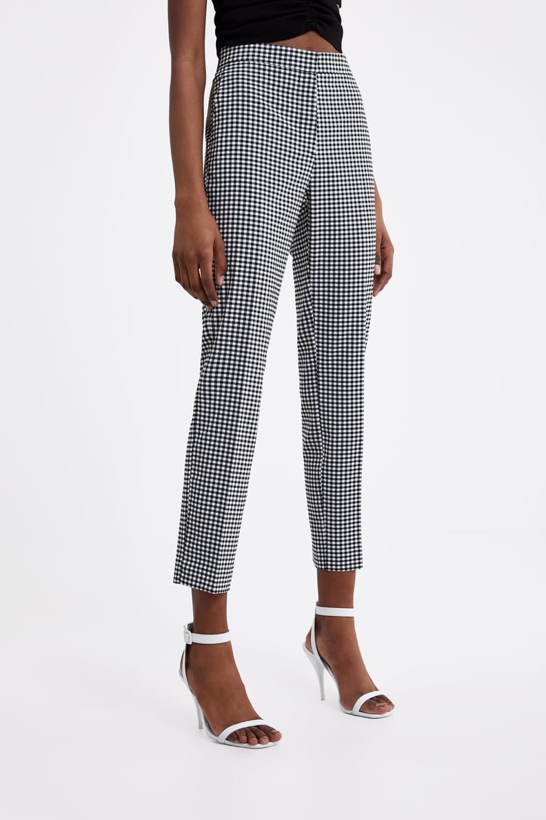 Zara Gingham Jogging Pants