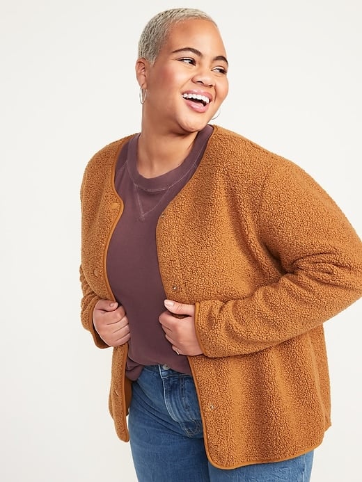 Old Navy Collarless Sherpa Jacket