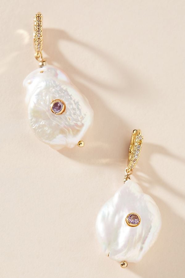 Birthstone Pearl Drop Earrings