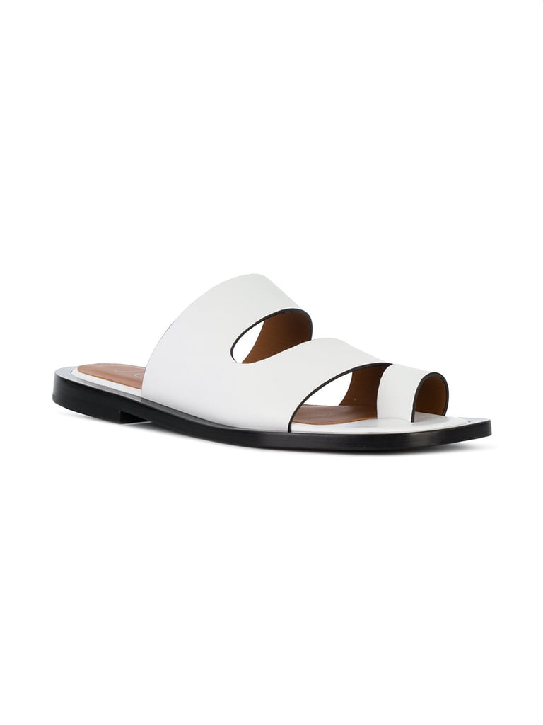 Joseph Toe Strap Slide Sandals Victoria Beckham White Outfit in Paris
