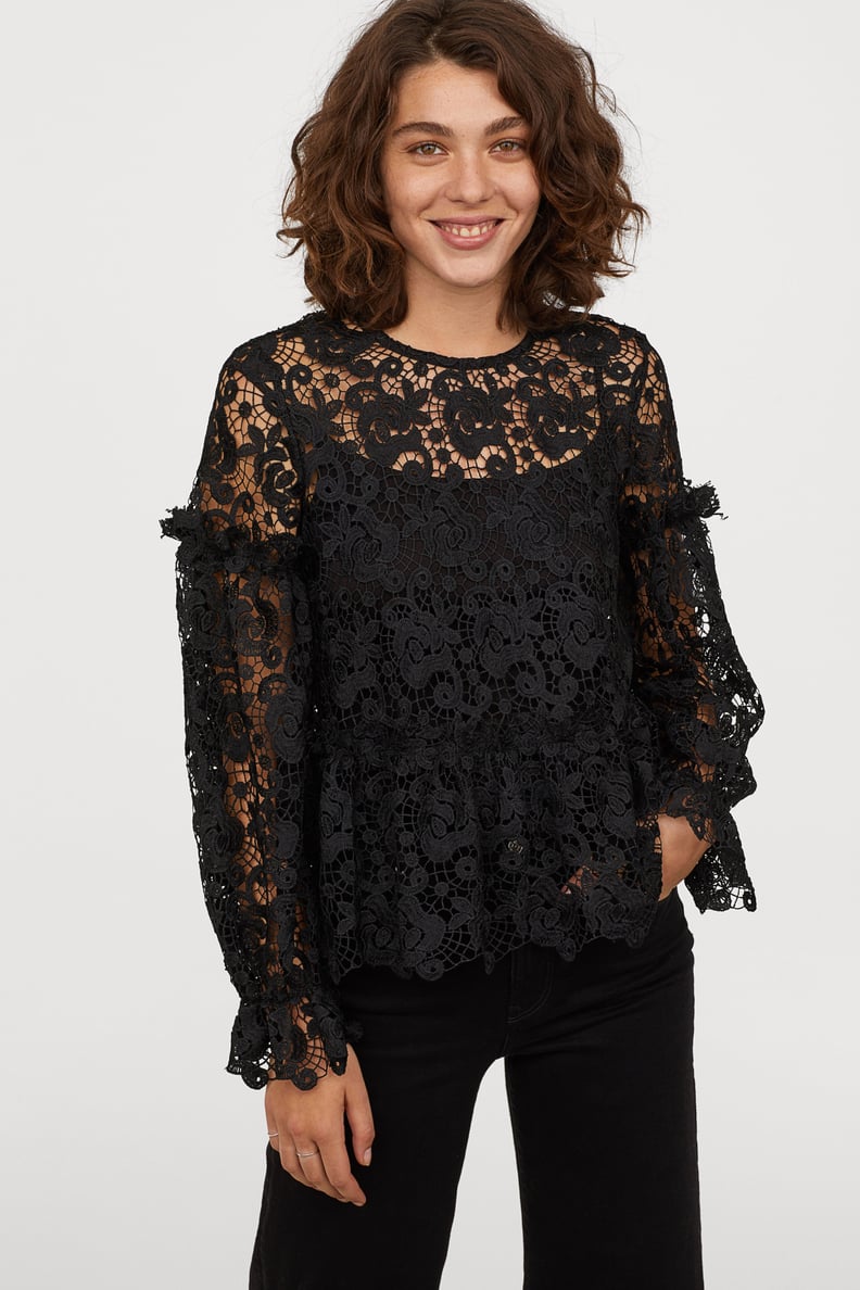 H&M Embroidered Lace Blouse