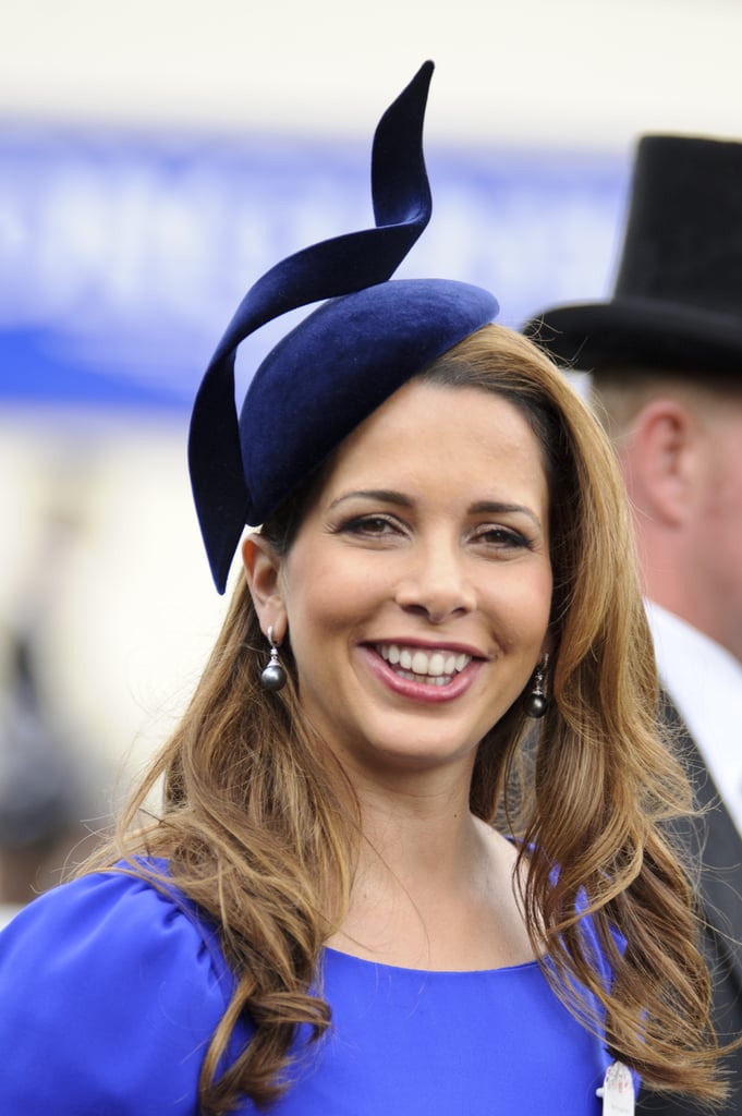 Princess Haya of Jordan attended the 2012 Royal Ascot wearing this unique indigo fascinator.