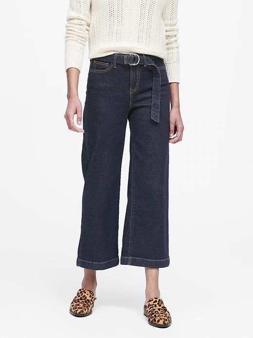 womens wide leg cropped jeans